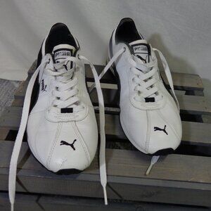 Puma Size 7.5 Men 9 Women White w/ Black Detail Old School Tennis Shoes